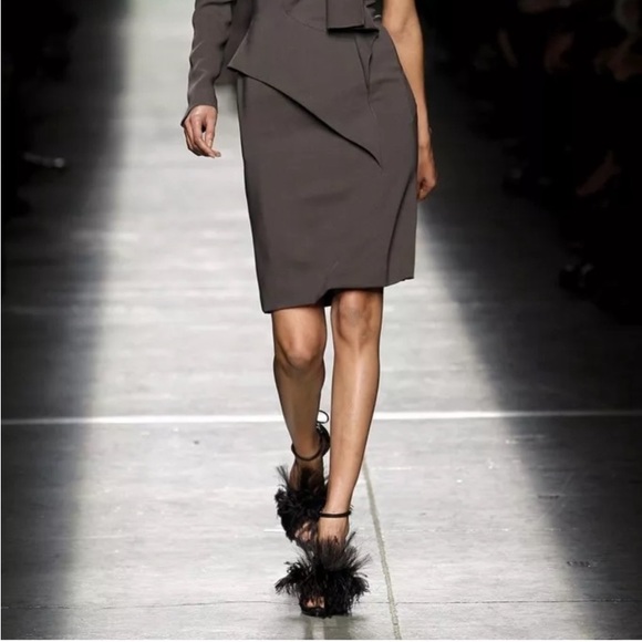 GIVENCHY Runaway Black Feathers Ankle Straps Heel sandals SZ 6/36 - Picture 4 of 13